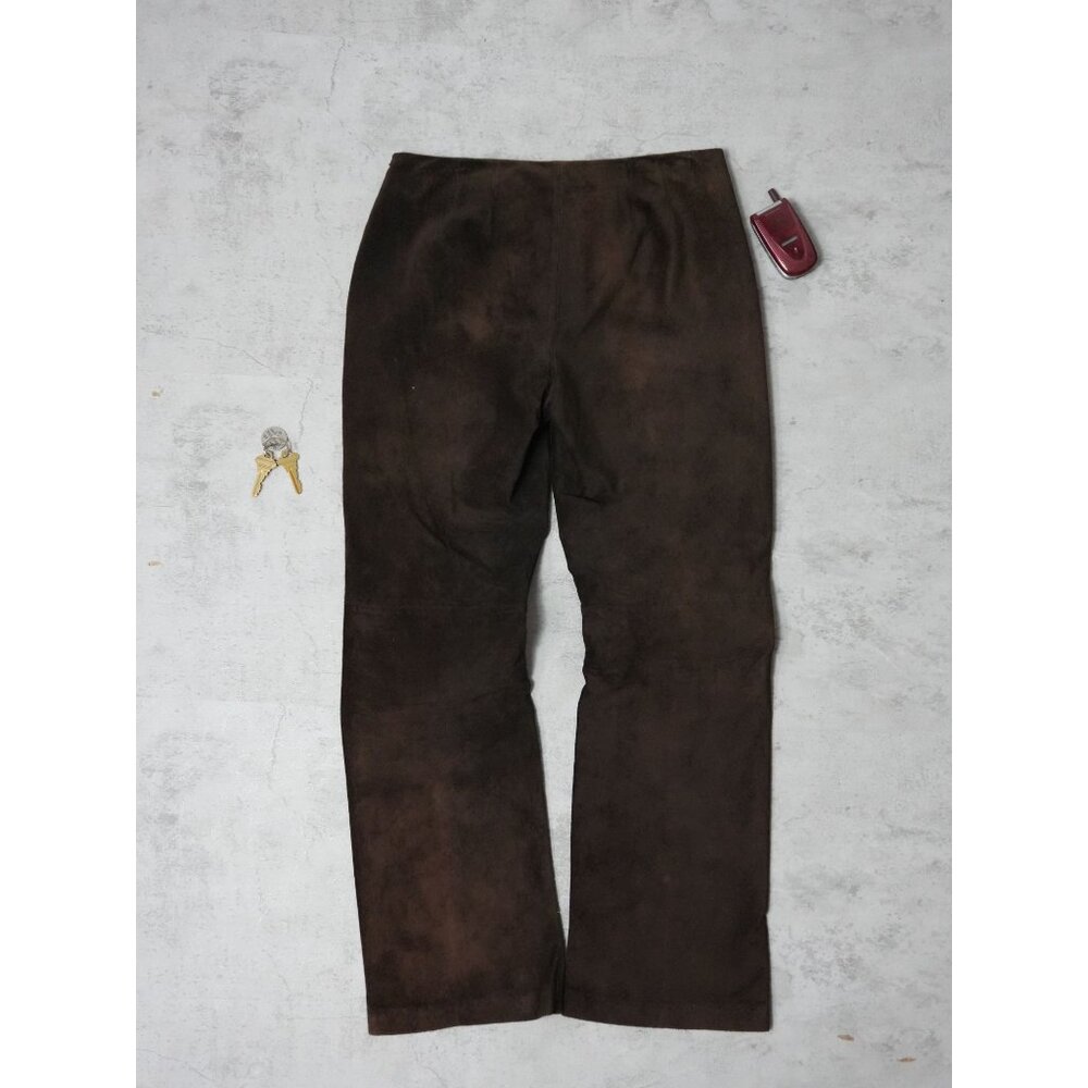Y2k Apostrophe Leather Brown Suede Pants